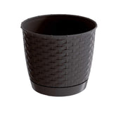 Prosperplast Ratolla Round Planter 22x22x19.5cm - Umber Brown